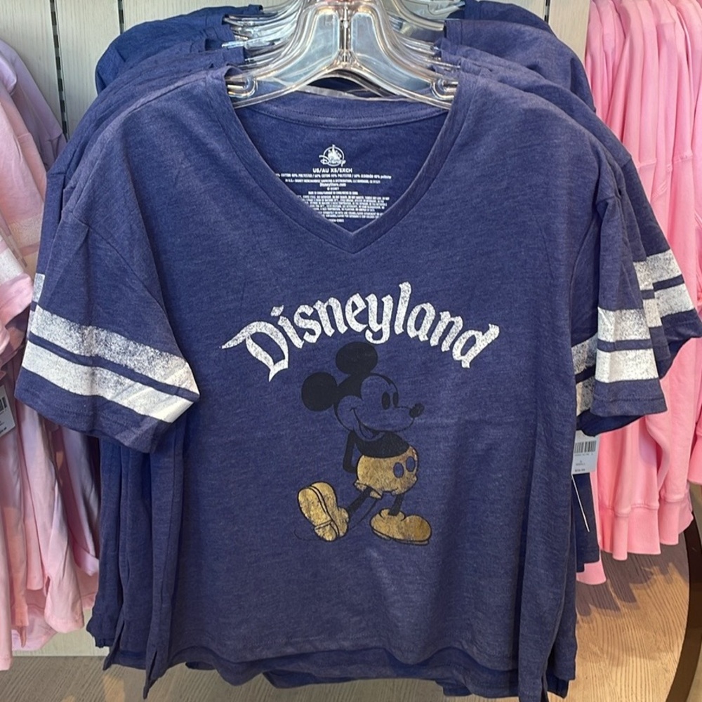 Disney Parks Blue Disneyland Mickey Mouse Football T Shirt NEW